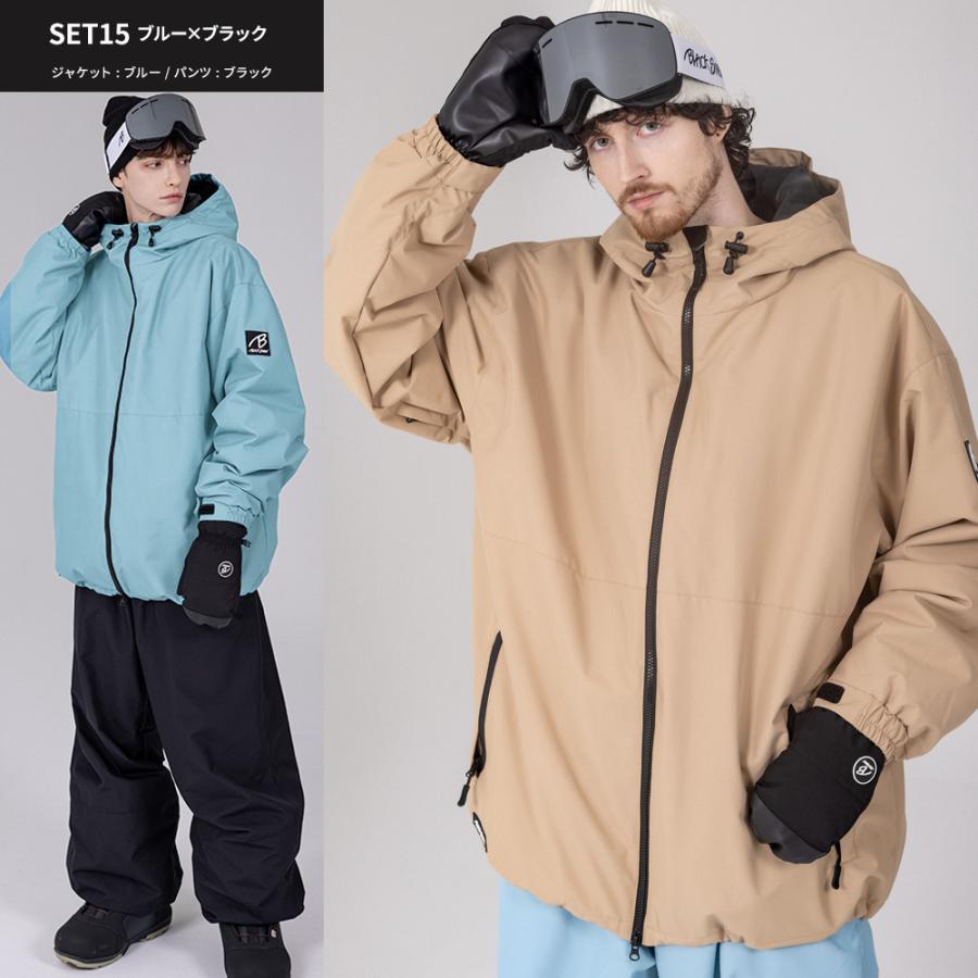 スノボウェア メンズ 上下セット スノーボードウェア BLACKSNOW BS25JFOT04M×BS25JFOB04M ブラックスノー オーバーサイズ スキーウェア | BLACK SNOW | 37