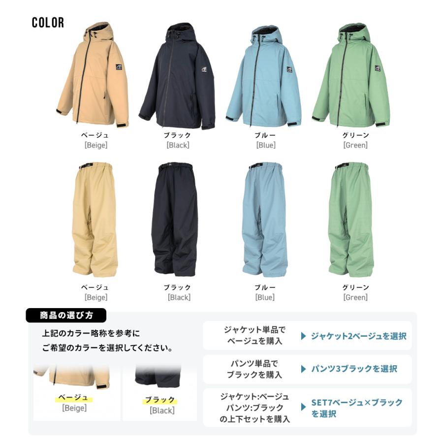 スノボウェア メンズ 上下セット スノーボードウェア BLACKSNOW BS25JFOT04M×BS25JFOB04M ブラックスノー オーバーサイズ スキーウェア | BLACK SNOW | 26