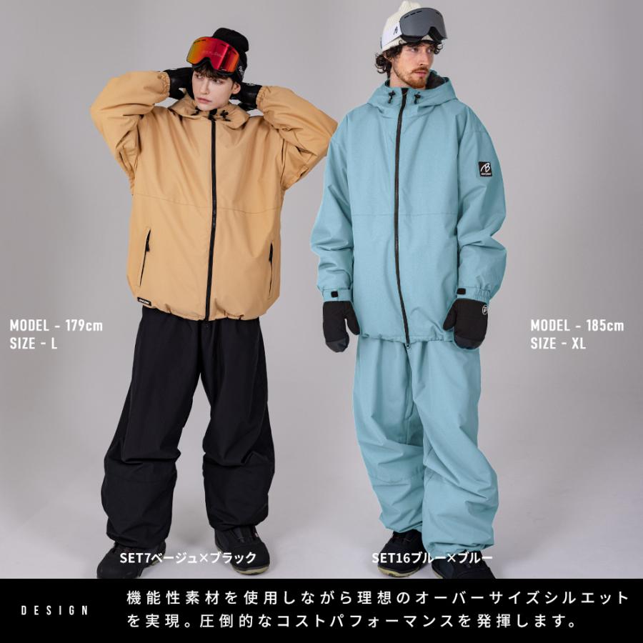 スノボウェア メンズ 上下セット スノーボードウェア BLACKSNOW BS25JFOT04M×BS25JFOB04M ブラックスノー オーバーサイズ スキーウェア | BLACK SNOW | 27