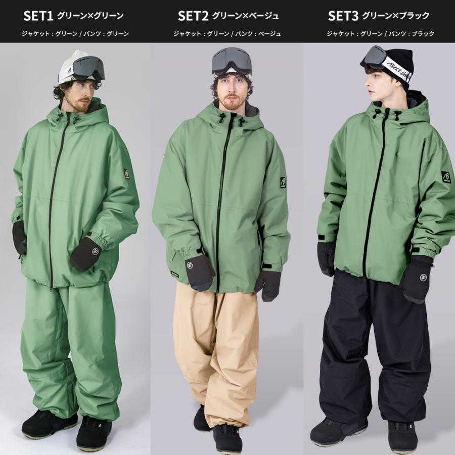 スノボウェア メンズ 上下セット スノーボードウェア BLACKSNOW BS25JFOT04M×BS25JFOB04M ブラックスノー オーバーサイズ スキーウェア | BLACK SNOW | 32