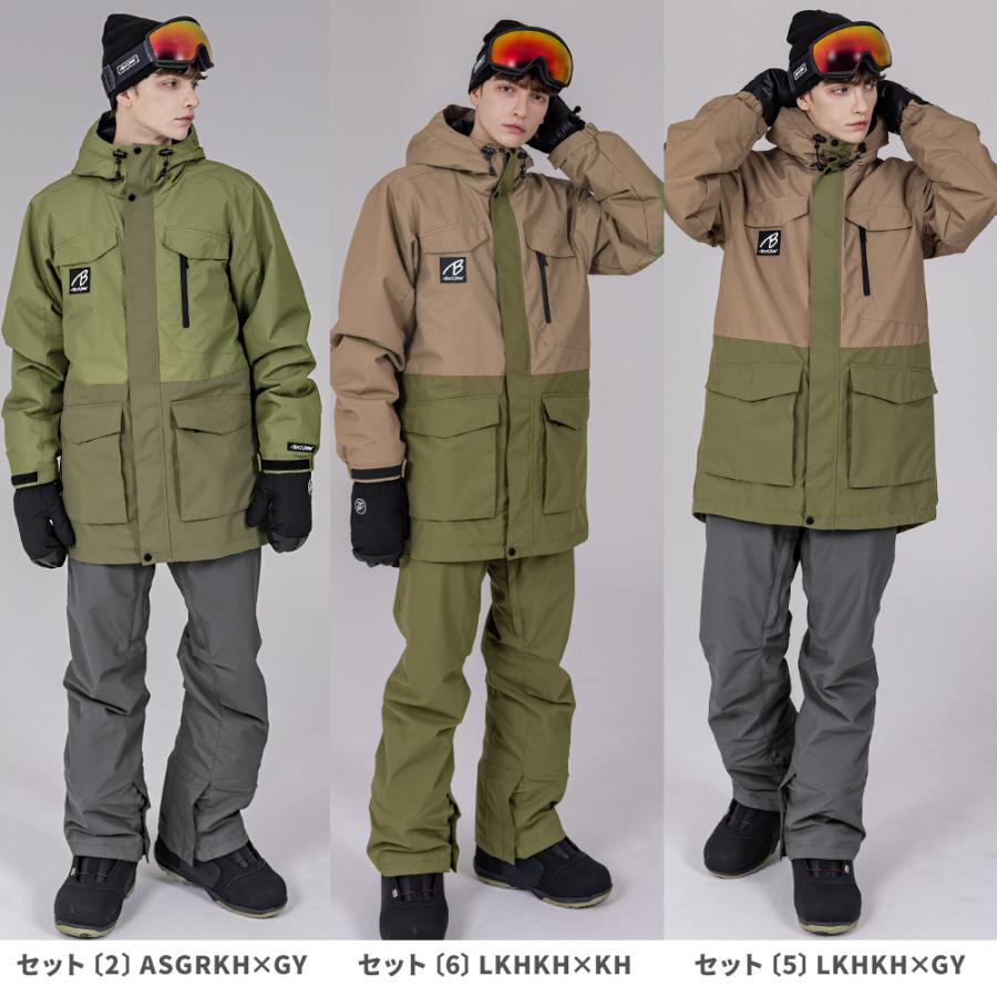 スノボウェア メンズ 上下セット スノーボードウェア BLACKSNOW BS25JFOT05M×BS25JFOB05M ブラックスノー スリム スキーウェア | BLACK SNOW | 23