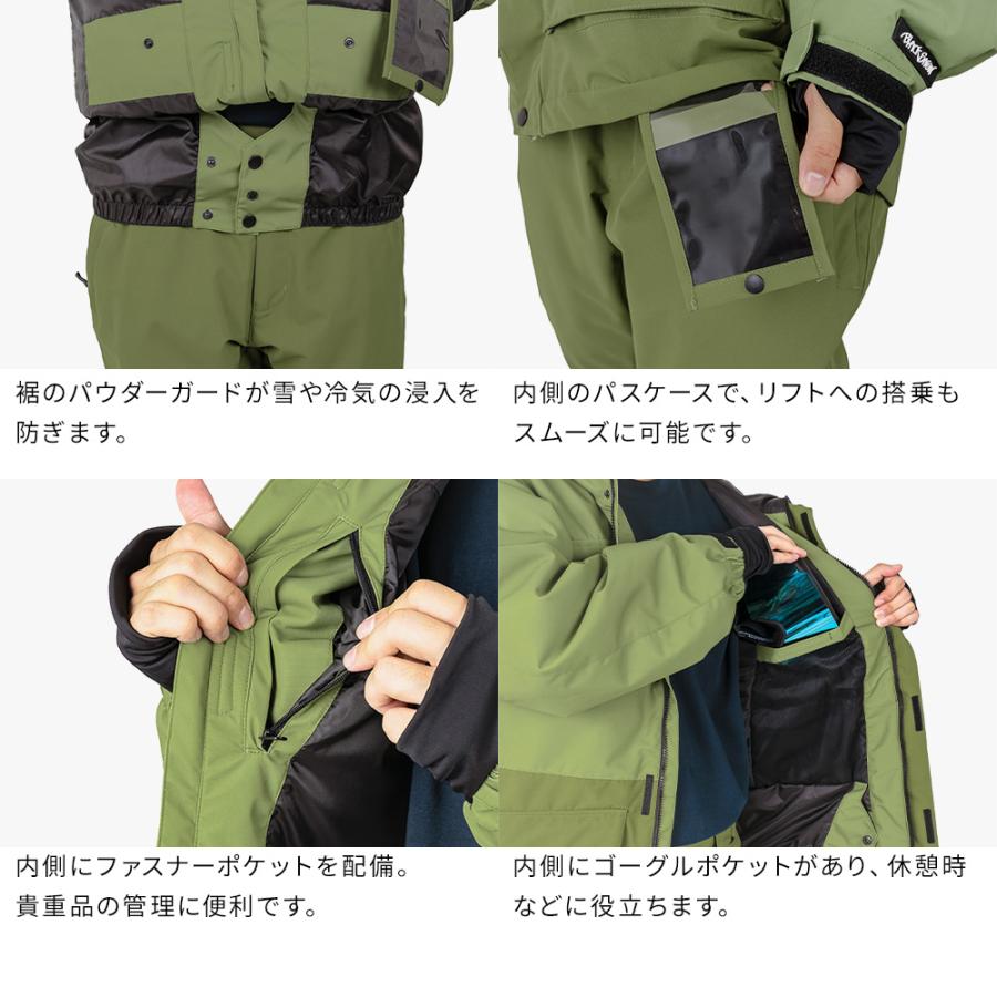 スノボウェア メンズ 上下セット スノーボードウェア BLACKSNOW BS25JFOT05M×BS25JFOB05M ブラックスノー スリム スキーウェア | BLACK SNOW | 25