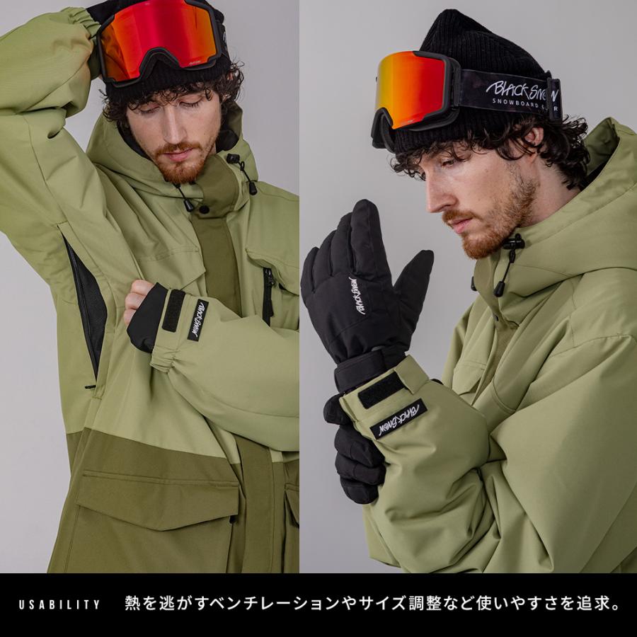 スノボウェア メンズ 上下セット スノーボードウェア BLACKSNOW BS25JFOT05M×BS25JFOB05M ブラックスノー スリム スキーウェア | BLACK SNOW | 20