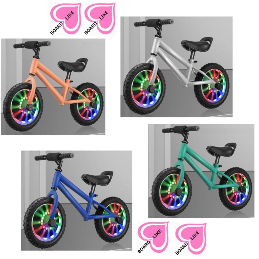 光輝くタイヤへへんしんバイク 緑 限定 ボードライク キックバイク光る