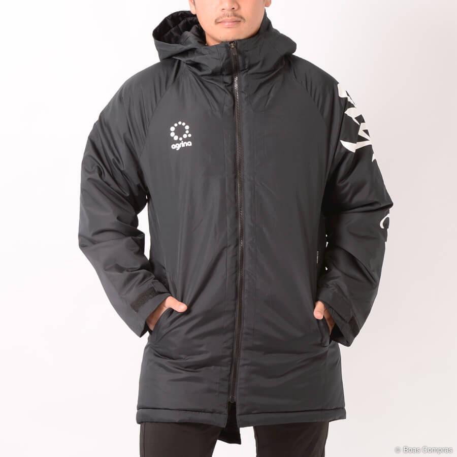 agrina リヘロッサモノ中綿ハーフコート ベンチコート 黒 M boas