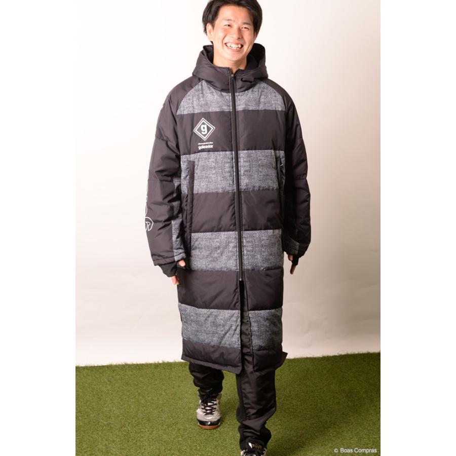 ゴレアドール ノイズ柄ボーダー人工ダウンベンチコート【送料無料