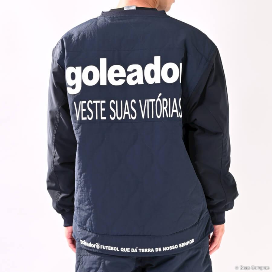 ＊goleador/冬用セットアップ キルト ジャージ袖コンビクルージャケット＊ ゴレアドール gourdキルトジャージ袖コンビクルーBigシルエット