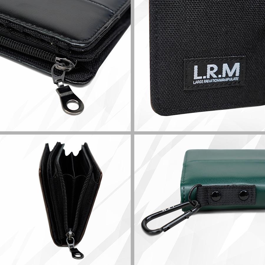 L.R.M 財布 メンズ 二つ折り 合皮 切り替え ミドル 開運