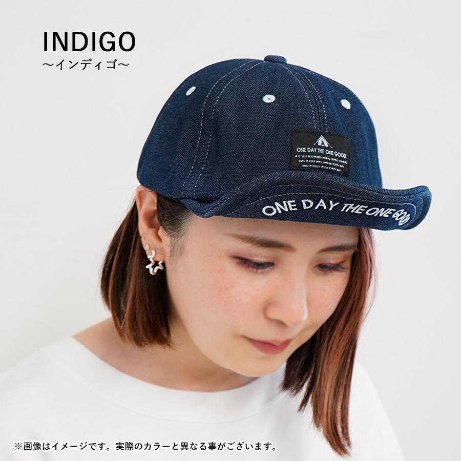ODOG コットン デニム つば ワイヤー キャップ ロゴ レディース メンズ 