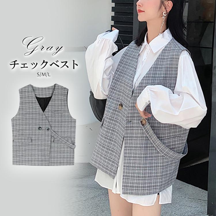 ベスト トップス レディース チェック グレンチェック チェック柄 韓国 ファッション 送料無料 Cicibella Cc01 6104 Koisama 通販 Yahoo ショッピング