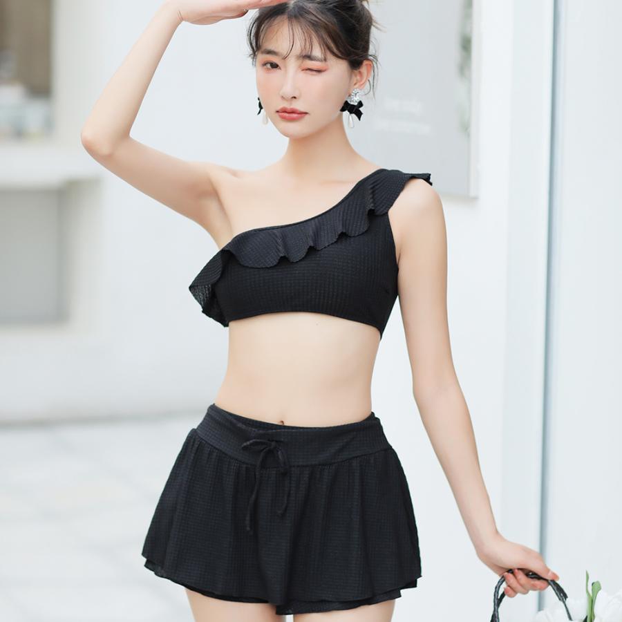 毎日続々入荷 レディース 水着 肩紐フリル 黒ビキニ セパレート XL 毎日続々入荷 レディース 水着 肩紐フリル 黒ビキニ セパレート XL