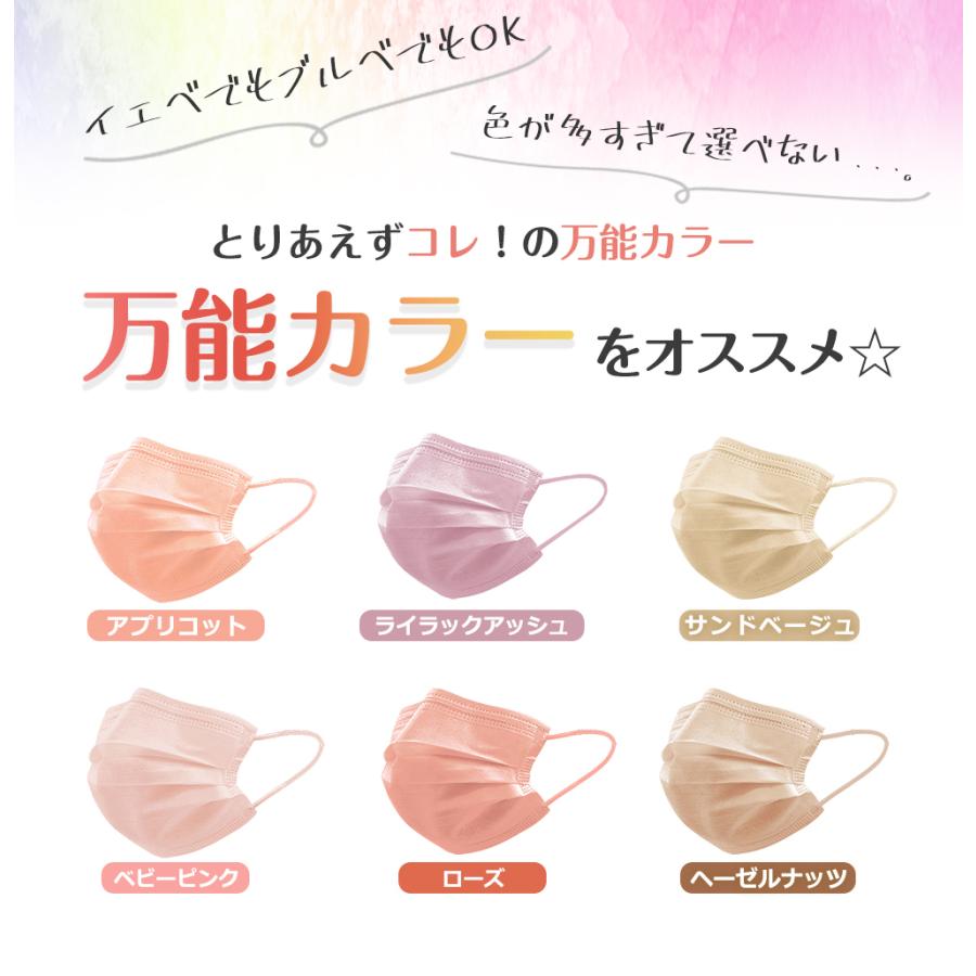 マスク 不織布マスク 血色マスク 50枚 4箱 不織布 カラー 血色カラー 高評価 くちばし シシベラ ３Dマスク 耳が痛くならない 200枚+4枚 送料無料 cicibella｜bobattapioca｜22