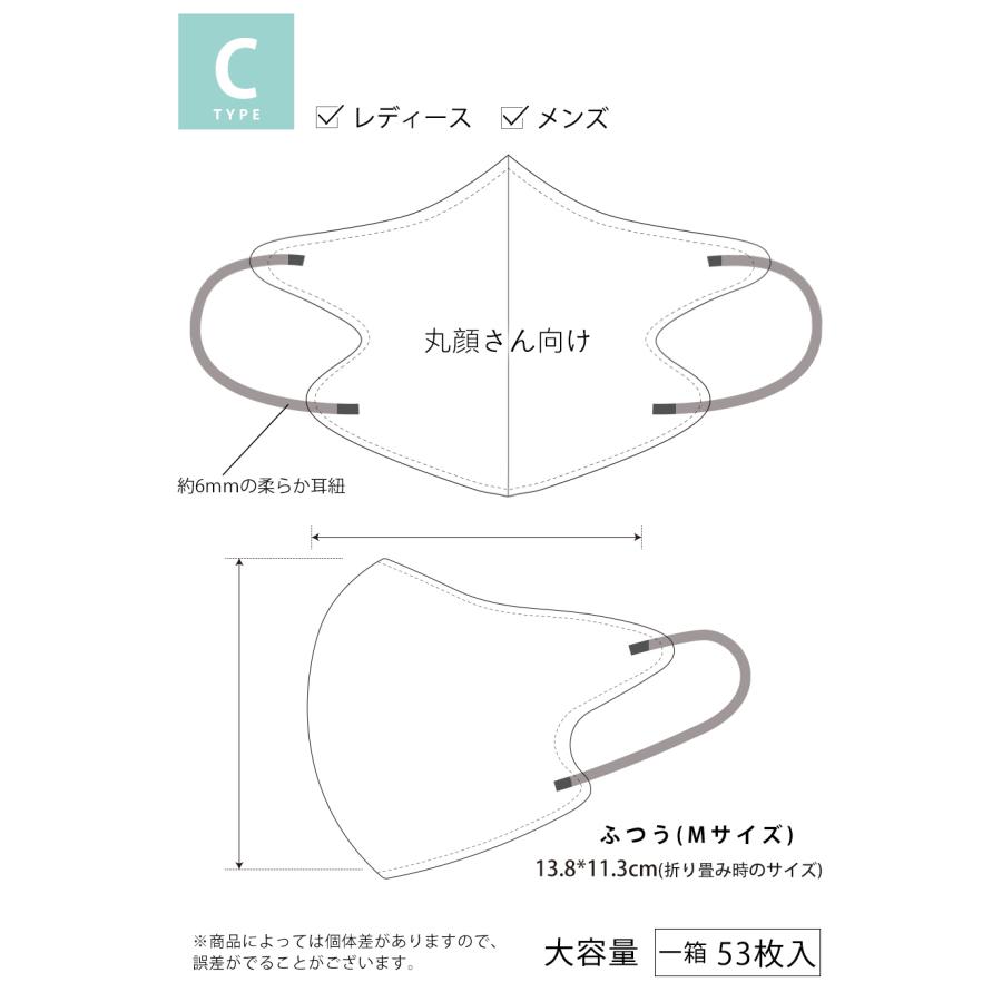 在庫処分 マスク 不織布 立体 バイカラー 53枚 平ゴム 13枚ずつ個包装 大容量 敏感肌に優しい不織布 血色 カラーマスク 小顔マスク 花粉対策 おしゃれ 乾燥対策 | CICIBELLA | 18