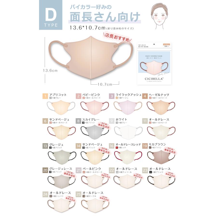 CICIBELLA マスク 不織布 立体マスク 3D バイカラーマスク CICIBELLA マスク 不織布 立体マスク 3D バイカラーマスク