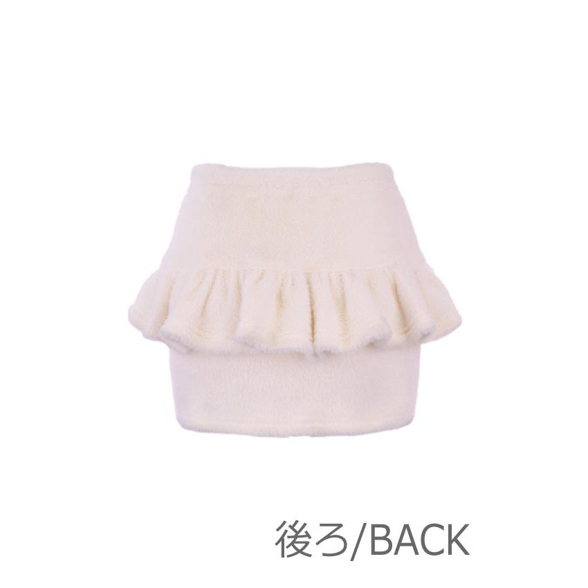 ふわもこペプラムミニ丈スカートホワイトbobon21