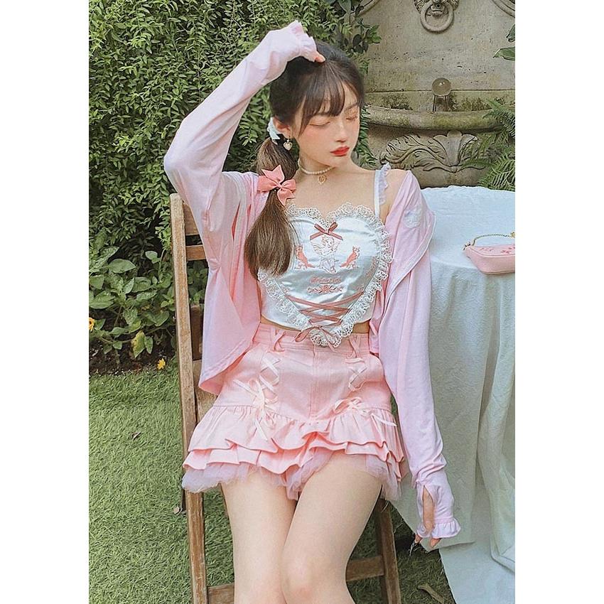 フレンチガーリー 前結び 小花柄 カーディガン サマー カーディガン 原宿系 ゆめかわいい Bobon21 ボボンニジュウイチ C41 C46 Bobon21 通販 Yahoo ショッピング