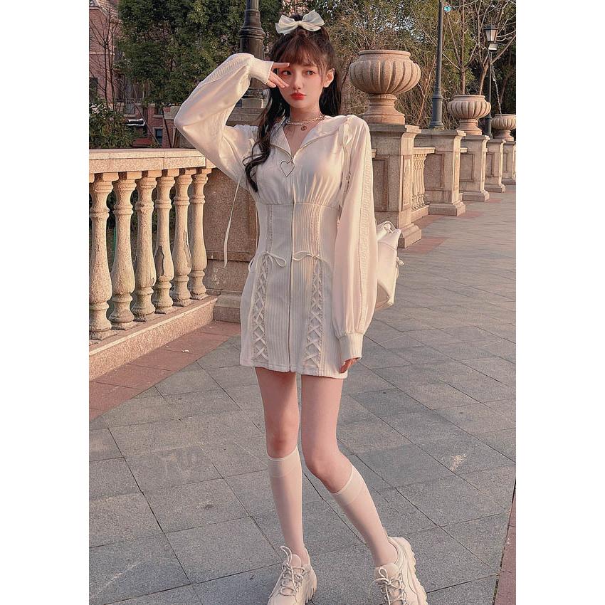 ゆるピタ ハート Zip ロング パーカー ワンピース アウター 原宿系 地雷系 ゆめかわいい Bobon21 ボボンニジュウイチ C2130 C2130 Bobon21 通販 Yahoo ショッピング