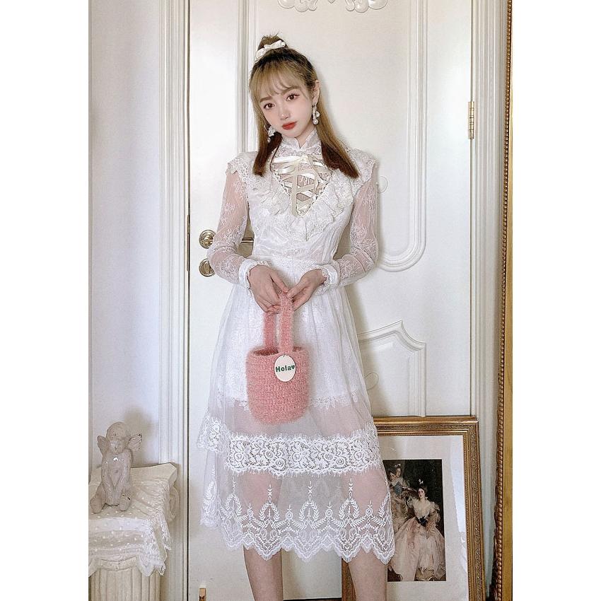 フレンチ ガーリー 花柄 総レース ブラウス トップス 長袖 レディース ホワイト 原宿系 ゆめかわいい ファッション ボボンニジュウイチ T1935 T1935 Bobon21 通販 Yahoo ショッピング