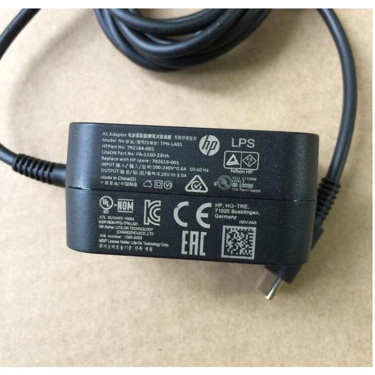 新品 HP 5.25V 3A 16W X2 210 G1/Tablet608 G1 等用 TYPE-C 電源