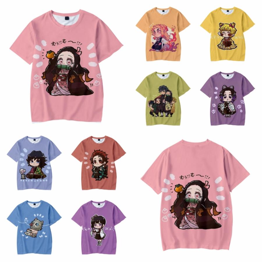 鬼滅の刃 風 高品質 Tシャツ コスプレ衣装 大人用子供用 半袖