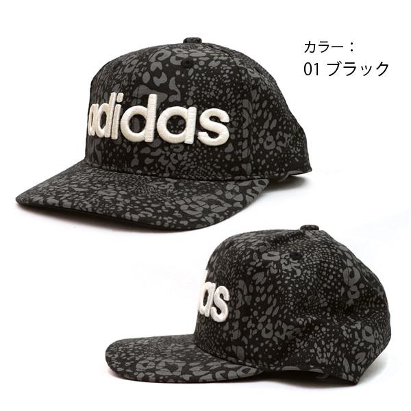 アディダス adidas 143-311-005 ベースボールキャップ レディース ストリート 帽子 レオパード 総柄 ロゴ ブラック グレー｜bobsstore｜02