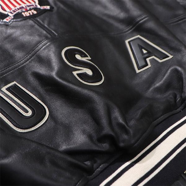 アヴィレックス【AVIREX】LIGHT SIGNATURE VARSITY JACKET ライト シグネチャー バーシティー ジャケット 羊革 シープレザー メンズ アウター スタジャンの画像
