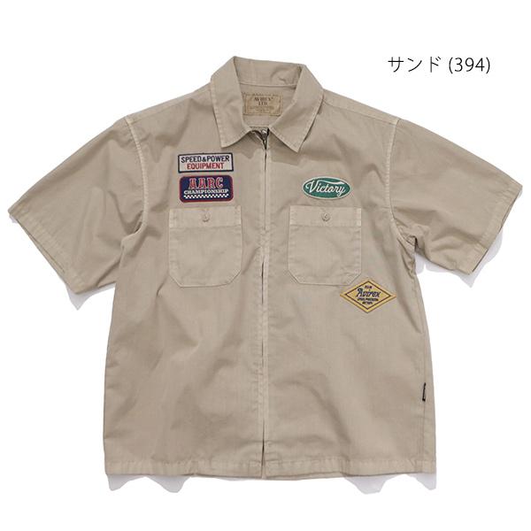 アヴィレックス【AVIREX】783-6123004《A.A.R.C》FADED PATCHED S/S ZIP WORK SHIRT ジップ ワークシャツ 半袖 ワッペン 刺繍 メンズ ミリタリー ヴィンテージの画像