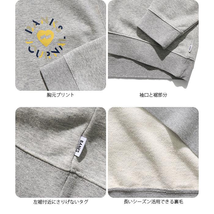 バンクス【BANKS】WFL0261 HEART CIRCLES CREW GRAPHIC FLEECE (MENS) 長袖 スウェット フリース ロゴ メンズ グレー 人気 シンプル｜bobsstore｜05