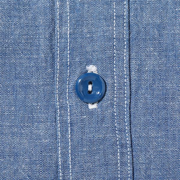 【美品】バズリクソンズ　シャンブレーシャツ　半袖　XL相当　ブルー　日本製 BUZZ RICKSON'S バズリクソンズ BUZZRICKSON'S 半袖シャンブレーシャツ