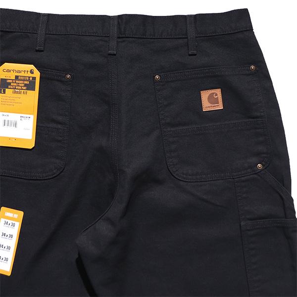 Carhartt B136 ワークパンツ W30L30 ブラック Carhartt B136 Double Front Washed Duck Dungaree - Black