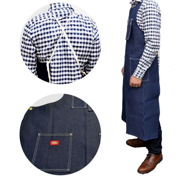 ディッキーズ【Dickies】エプロン AC20 前掛け インディゴ オフホワイト メンズ INDIGO　OFFWHITE DENIM つなぎ 作業着 | Dickies | 02