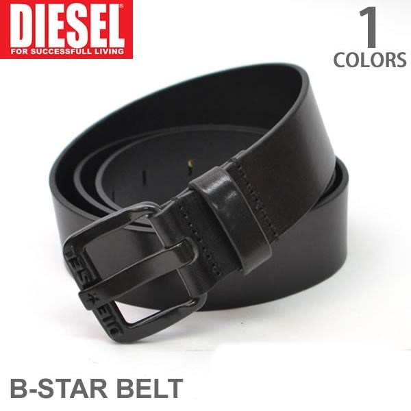 DIESEL/ディーゼル  X03721 PR227 B-STAR BELT SOLID/BLACK ブラック ベルト　メンズ レディース　ヴィンテー｜bobsstore