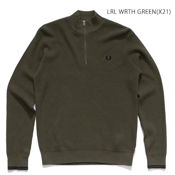 FRED PERRY フレッドペリー　ロングスリーブ ニットシャツ　グリーン FRED PERRY（フレッドペリー） ブラウス シャツ 「FRED PERRY