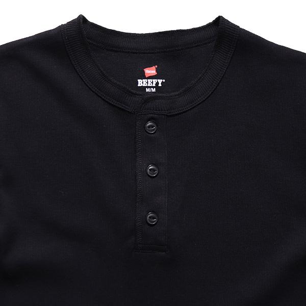 Hanes（ヘインズ） ヘインズ【Hanes】BEEFY リブヘンリーネックTシャツ 