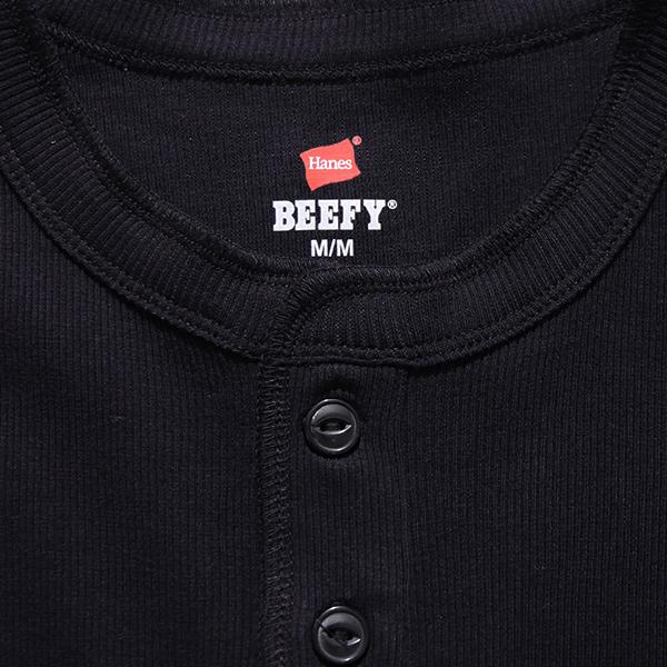 Hanes（ヘインズ） ヘインズ【Hanes】BEEFY リブヘンリーネックTシャツ 