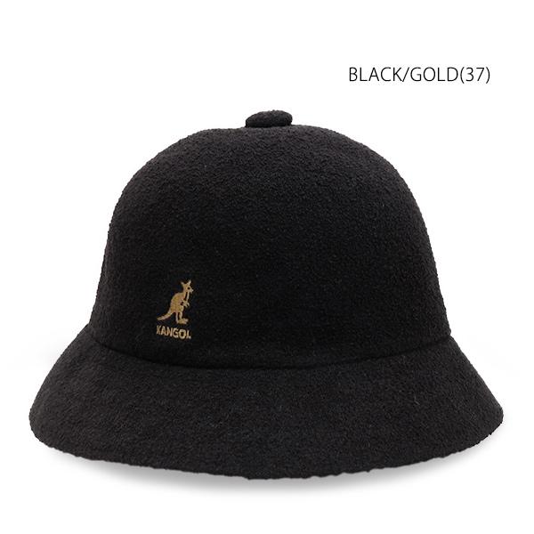 【廃番品】KANGOL ベル型 バケットハット L 黒 金ロゴ 希少 ストリート KANGOL（カンゴール） カンゴール【KANGOL】231-069612 BERMUDA CASUAL