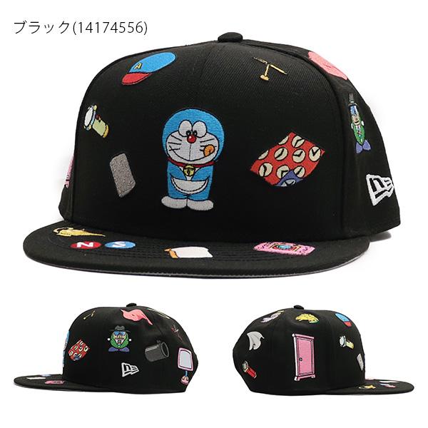NEWERAドラえもん スナップバックキャップ 黒 9FIFTY ストレッチスナップ ドラえもん ゴルフ ブラック