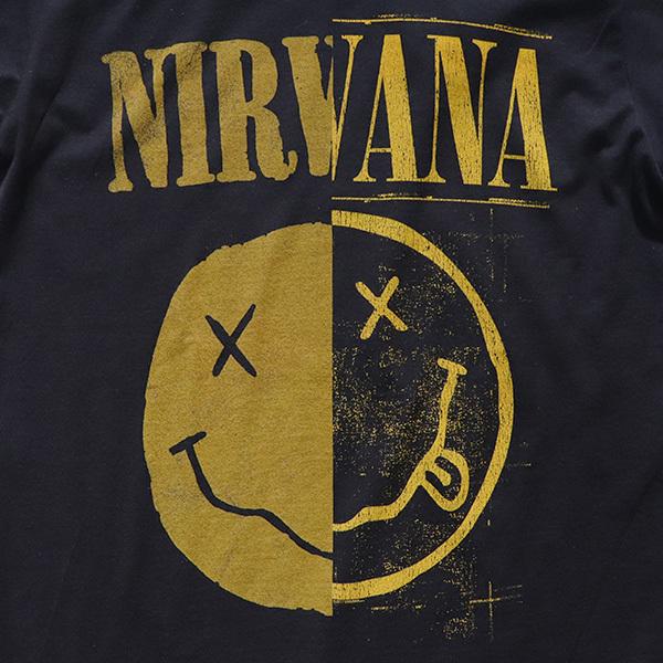 ニルヴァーナ【NIRVANA】SS TEE 2TONE BLACK スマイル 半袖 Tシャツ