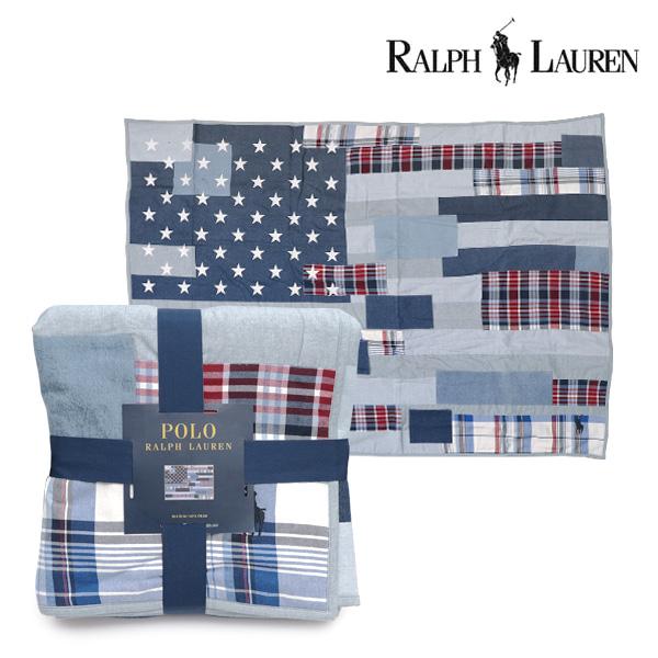ポロ ラルフローレン【POLO RALPH LAUREN】ブランケット ポニー 星条旗 デニム生地 ホームシリーズ ブランケット ベッド