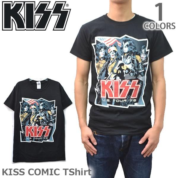 キッス【KISS】コミック Tシャツ BLACK ブラック へヴィメタ ロックT
