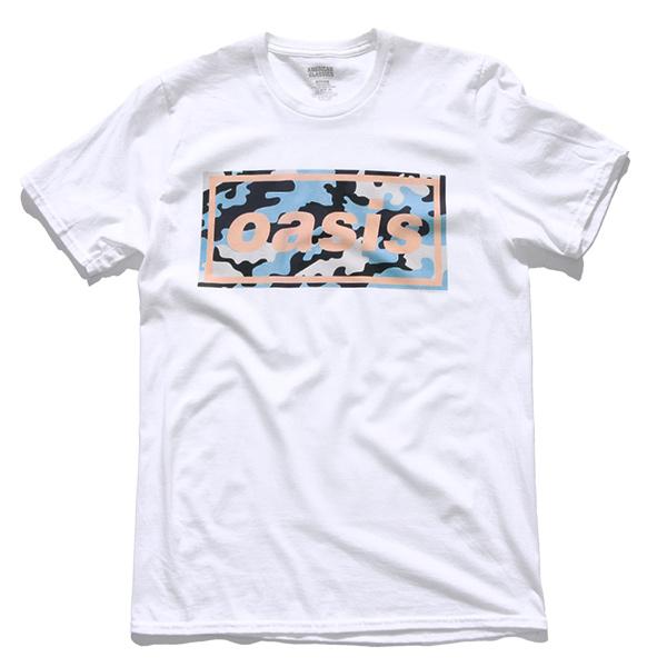オアシス【OASIS】BOX LOGO TEE CAMO カモ Tシャツ 半袖 ロックT