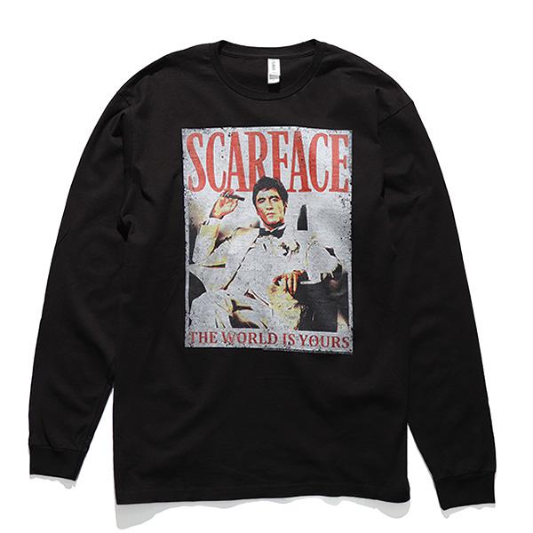 スカーフェイス 【SCAR FACE】L/S TEE BLACK ロンT 長袖 映画 アル