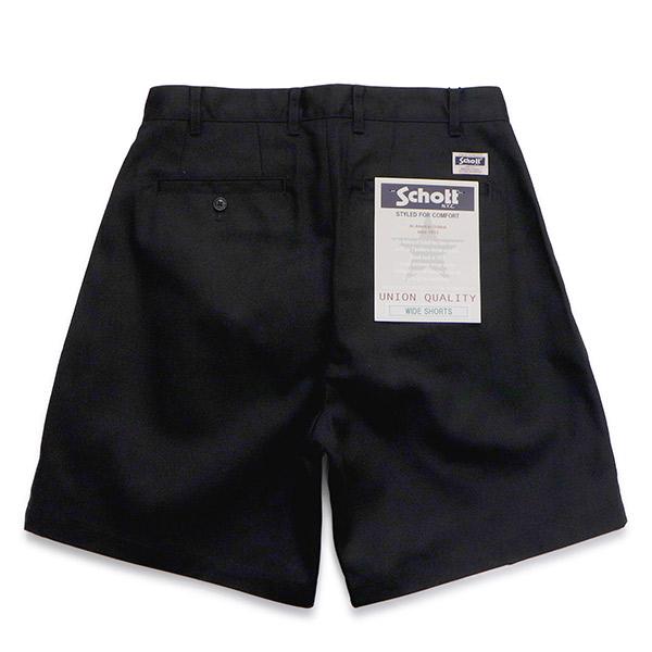 パンツ Schott TC DOUBLE PLEATED SHORTS BLACK XL SCHOTT（ショット） ショット【Schott】3126039 DOUBLE PLEATED T/C