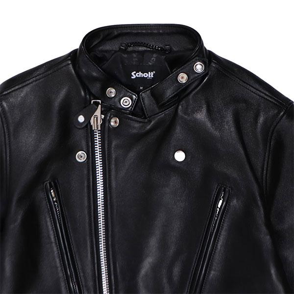 ショット【Schott】3101048 NEW DOUBLE BREAST RIDERS ダブル ブレスト ライダース アウター ジャケット 羊革 メンズ 本革 レザージャケット 革ジャン バイクの画像