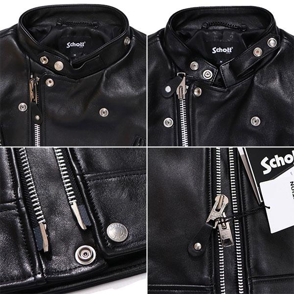 ショット【Schott】3101048 NEW DOUBLE BREAST RIDERS ダブル ブレスト ライダース アウター ジャケット 羊革 メンズ 本革 レザージャケット 革ジャン バイクの画像