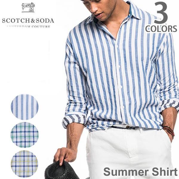 スコッチ アンド ソーダ【SCOTCH &SODA】130681 16-SSMM-D20 Summer Shirt メンズ チェックシャツ サマーシャツ 長袖｜bobsstore