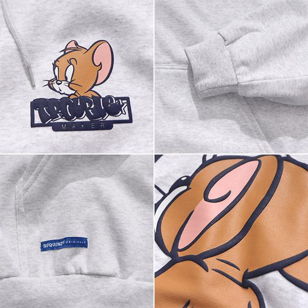爆買 シークエンズ【SEQUENZ】TJ GRAFFITI ZIP P/K トムとジェリー オーバーサイズ 裏起毛 スウェット ジップパーカー フーディ バックプリント ユニセックス | SEQUENZE | 11