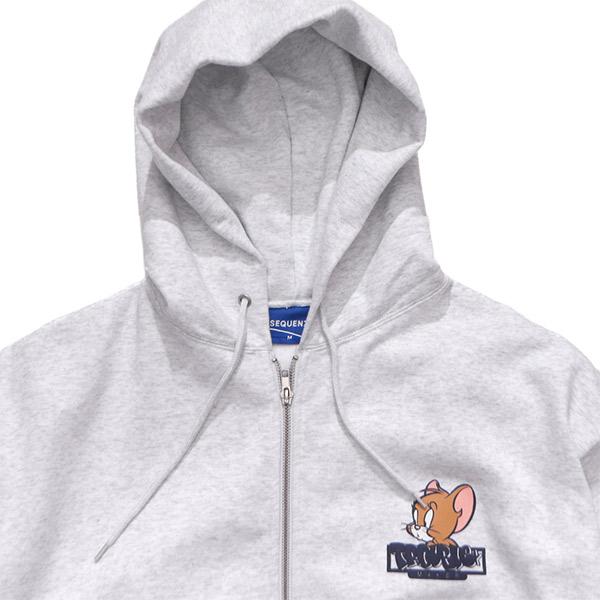 爆買 シークエンズ【SEQUENZ】TJ GRAFFITI ZIP P/K トムとジェリー オーバーサイズ 裏起毛 スウェット ジップパーカー フーディ バックプリント ユニセックス | SEQUENZE | 07