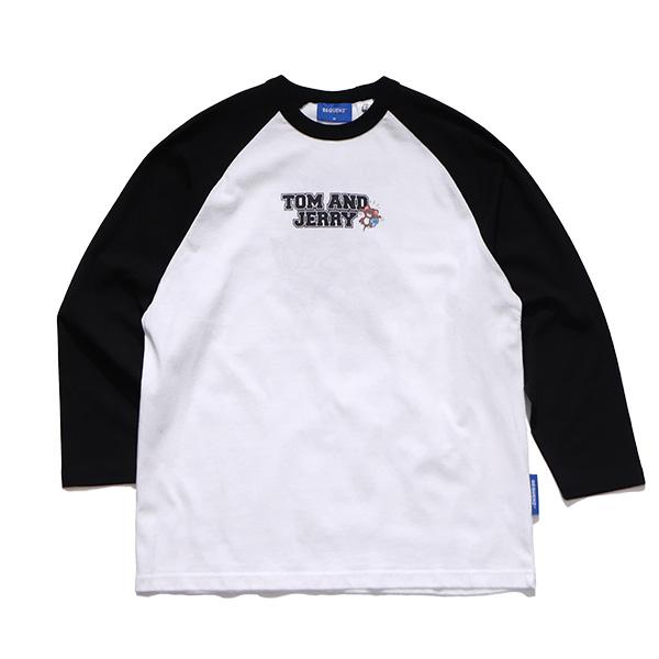 シークエンズ【SEQUENZ】TJ HEART VINTAGE RAGLAN TEE トムとジェリー ラグランTシャツ 長袖 クルーネック ロンT プリント 刺繍 ユニセックス【ネコポス発送】 | SEQUENZE | 02
