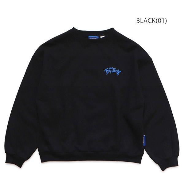シークエンズ【SEQUENZ】TJ SKATE BOARD C/N SWEAT トムとジェリー スウェット クルーネック トレーナー 刺繍 裏起毛 バックデザイン キャラクター ユニセックス | SEQUENZE | 03